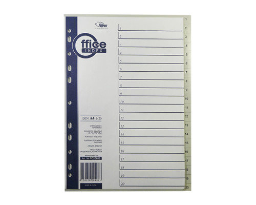 Indexuri plastic A4, numerotate (1-20) FO20406(25/100)
