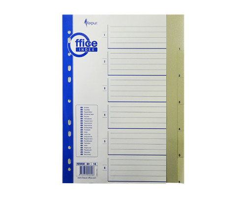 Indexuri plastic A4, numerotate 1-6 MAXI FO20450 (10/250)