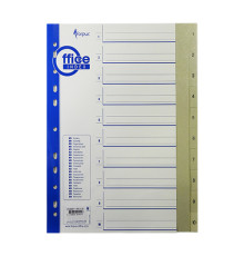 Разделители пластиковые А4, нумерованные 1-10 MAXI FO20451(10/125)