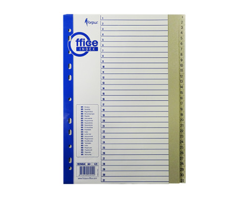 Indexuri plastic A4, numerotate 1-31 MAXI FO20454 (10/50) Indexuri plastic A4, numerotate 1-31 MAXI FO20454 (10/50)