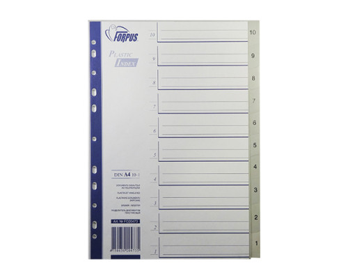 Indexuri plastic A4, numerotate (10-1) FO20473(10/125) Indexuri plastic A4, numerotate (10-1) FO20473(10/125)