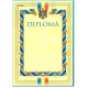 Diploma fara linii cu chenar albastru N-004