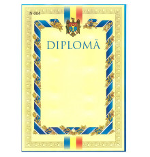 Diploma fara linii cu chenar albastru N-004