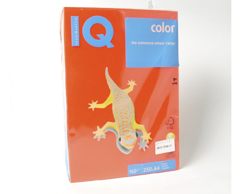 70923 Бумага A4 кораллово-красная,"IQ-Color" 160g/m, 250л, CO44