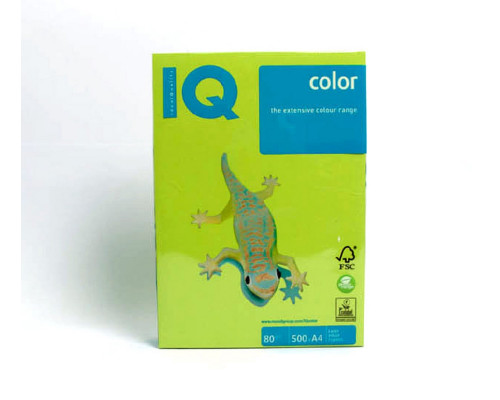 Бумага А4 ярко-салатовая "IQ-Color"80g/m2, 500л, LG46