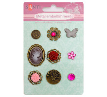 04867 Set de ornamente din metal "Розовые камеи" (9 buc.), 952588