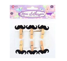 Set cleste din lemn, "Mustata", negre, 3.5 cm, 6 buc, 740721