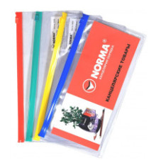 Папка на зиппере 230*118 мм, ассорти, PP 5059 NORMA (24)