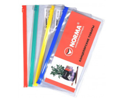Mapa cu ziper 230 * 118 mm, assorti, PP 5059 NORMA (24)