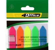 Indecsi colorati din plastic, culori fluorescente, "sageti" 12x44mm 5x20foi 4-426, 4Office (50)