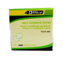 Hirtie notite cu lipici 76*76mm galbeni 100 foi, 4Office 4-423-5 (12/576)