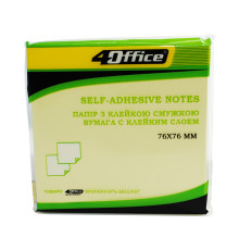 Hirtie notite cu lipici 76*76mm galbeni 100 foi, 4Office 4-423-5 (12/576)