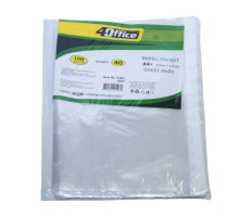 Folii A4+ PP, 40mic lucioase ECO, 100buc, 4-201, 4 OFFICE (20)