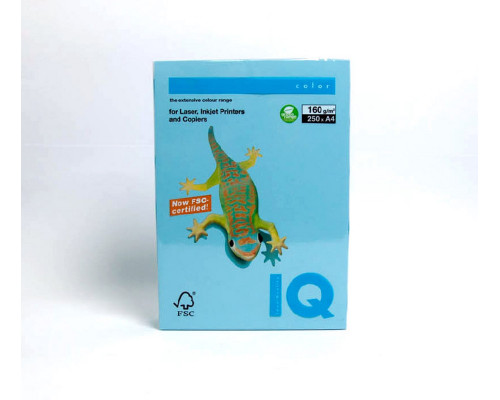 Бумага А4 бледно-голубая "IQ-Color"160g/m2, 250л, OBL70