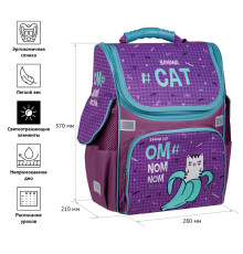 Ранец 1отд. 37*28*21см, ArtSpace Junior "Banana Cat" фиолетовый Uni_17659