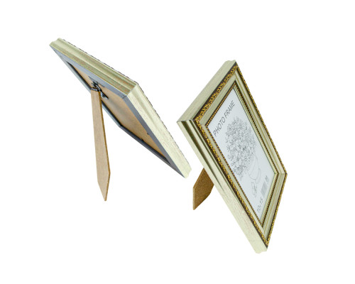 Rama foto A6 10*15 cu suport aur deschis cu ornamen 25-01-03 CM*0276