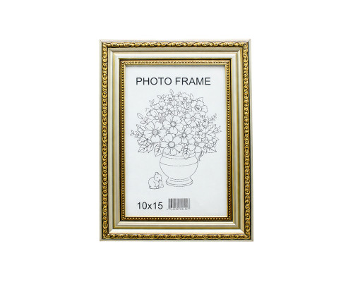 Rama foto A6 10*15 cu suport aur deschis cu ornamen 25-01-03 CM*0276