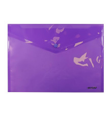 Папка с кнопкойA4, прозр. цв. в ас. 4-208 4-Office (12/360)