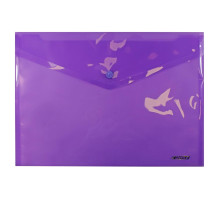 Папка с кнопкойA4, прозр. цв. в ас. 4-208 4-Office (12/360)