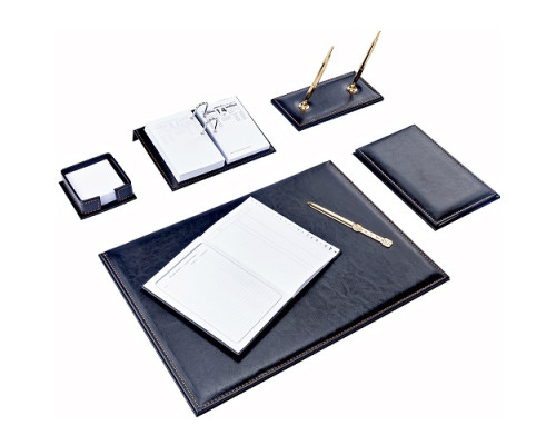 Set birou 7 piese, negru, piele ecologica BR-0700