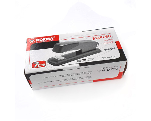 Степлер 24/6-26/6 20л.красный.,Norma 4122N-01 (12)