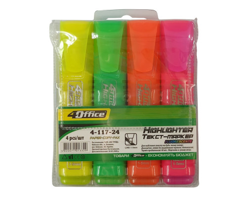 Set markere text, 4 buc, 1-5mm, 4-117-24 4Office (50)