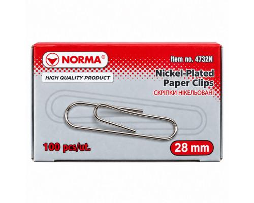 Скрепки 28mm 100buc 4732 Norma (10/250)