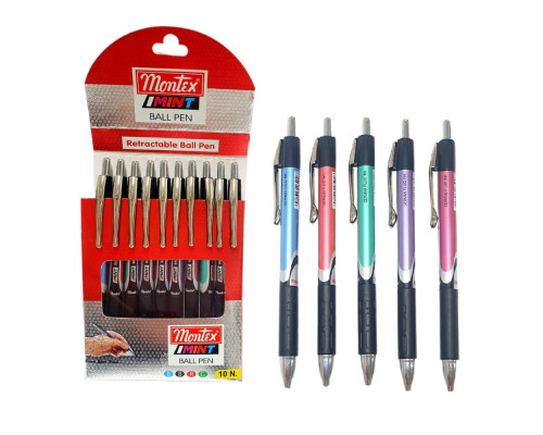 Ручка шариковая, автоматическая, cиняя, MINT Montex (10/100/1200)