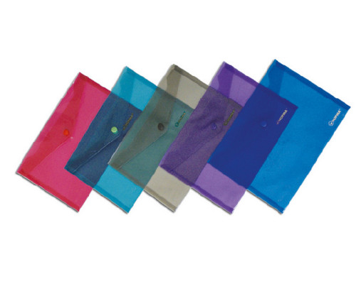 Папка с кнопкой прозрачная B5 цв., в ассорти., Norma 5018 (12/120)