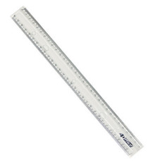 Линейка 30cm, пласт. прозр. 4-354 4OFFICE (12/600)