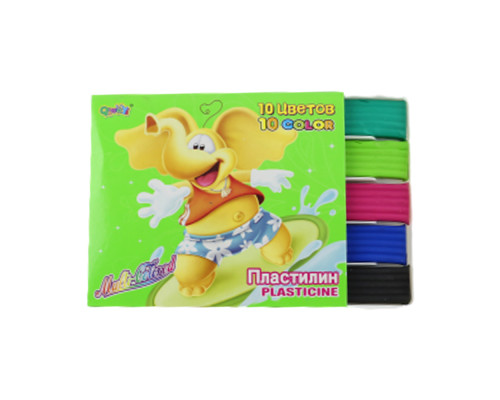 Пластилин "Elefant" 10 цв., 200гр 1123A (24/72)