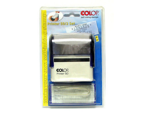 Stampila COLOP, Printer 50/02-09 Set, albastra, 30*69mm.