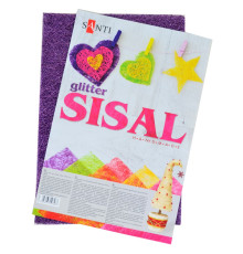 Набор сизали с глитером, фиолетовый, 20*30 см, 5 листов 741427