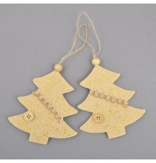 Набор подвесок "Елочки", декорированный золотом, ткань 2 шт., 973470 (30)
