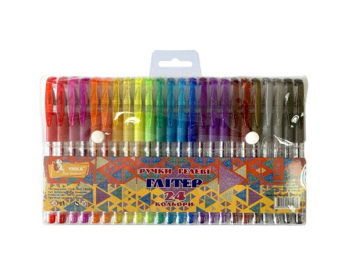 Set pixuri gel, 24cul., Glitter, cutie PVC, ГР49, УМКА (12)