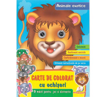 Carte de colorat cu ochisori. Animale exotice. +9 masti N*2557