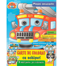 Carte de colorat cu ochisori. Masini amuzante. +9 masti N*2434