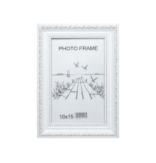 Rama foto A6 10*15 cu suport alba cu ornament argintiu 25-01-02 CM*0252