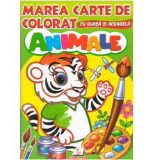 Marea carte de colorat cu guasa si acuareala. ANIMALE N*4834