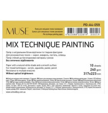 736291 Папка для смешанных техник рисования, A4+, 10л., 240г/м2, Muse PD-A4-059 (5/80)