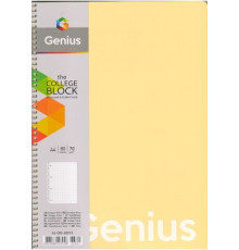 Тетрадь А4 80л. клетка, на спирали, пластик. обл., Genius A4-080-6801K (4/40)