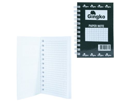 Carnet A7, 80foi matem., pe spira, Gingko (12)