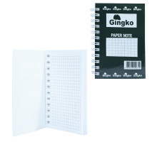 Блокнот A7 80л. клетка, на спирали, Gingko (12)