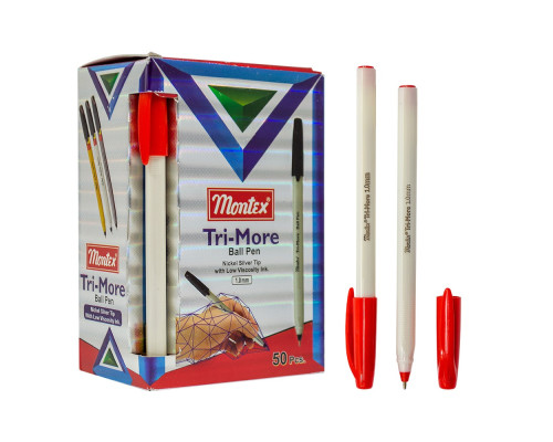 Ручка шариковая Montex Trimore красная (50/1000/2000)