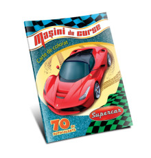 Carte de colorat "Masini de curse" +70 autocolante, A4, D*3912
