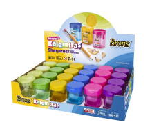 Точилка с контейнером и крышкой, 2 отверстия, круглая BR-571 (24/576)