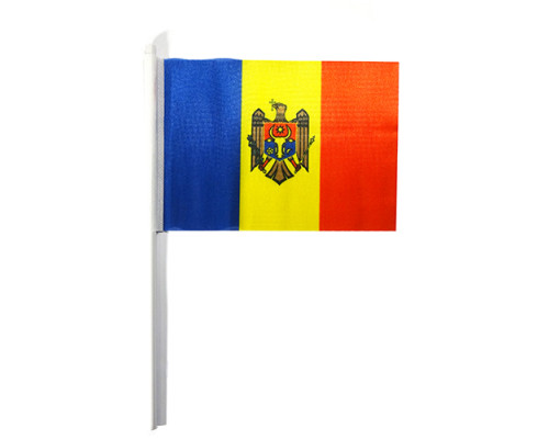 Drapel textil mic Republica Moldova 14x20cm, 110g/m2, poliester