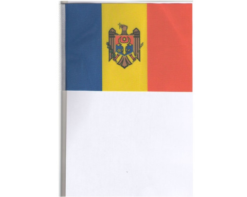 Drapel textil mic Republica Moldova 14x20cm, 110g/m2, poliester