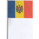 Drapel textil mic Republica Moldova 14x20cm, 110g/m2, poliester