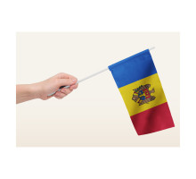 Drapel textil mic Republica Moldova 14x20cm, 110g/m2, poliester
